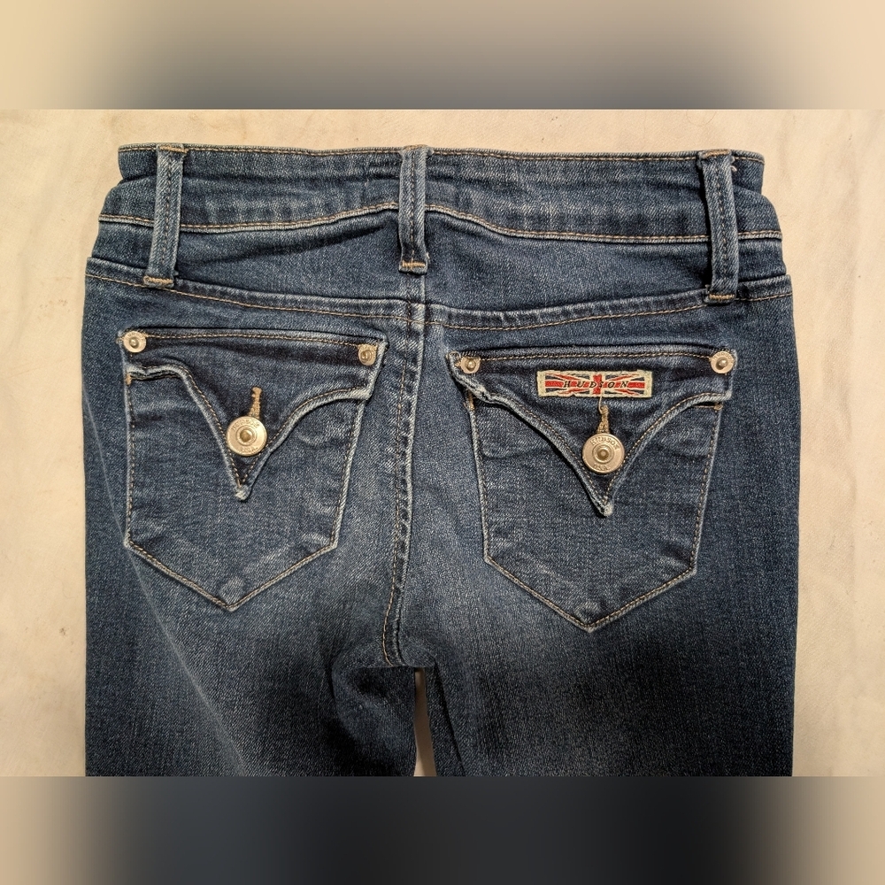 Hudson Girls Blue Skinny Jeans With Button Pockets Size 7 - Picture 3 of 5